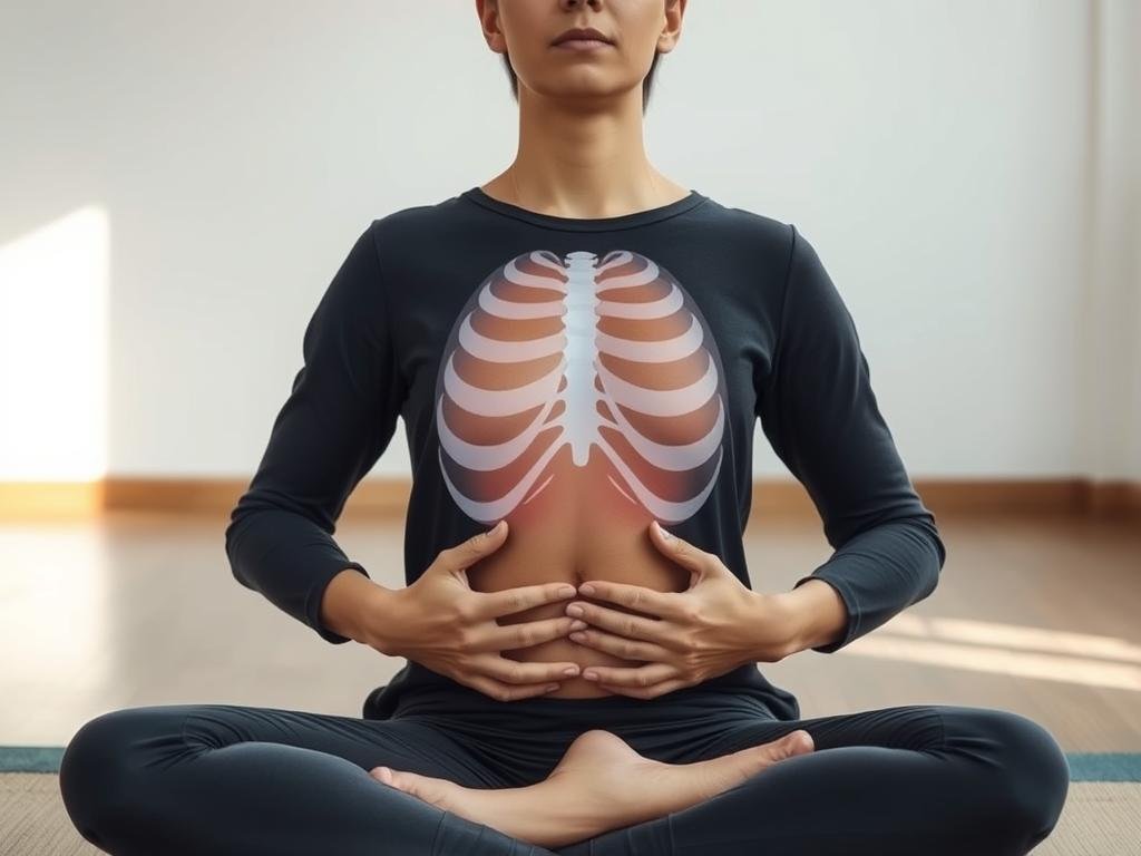 Demonstrasi latihan pernapasan diafragma untuk kesadaran postural