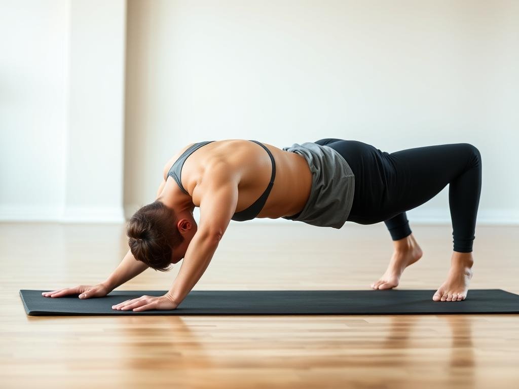 Demonstrasi posisi plank yang benar untuk latihan core stability