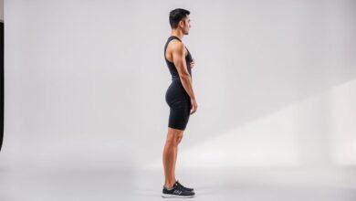 Ilustrasi postur tubuh seimbang dengan penekanan pada core stability dan postural awareness